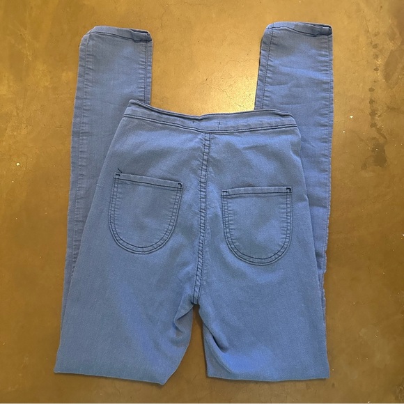 Super High Waisted Blue Skinny Jeans (Stretchy) - Picture 6 of 7